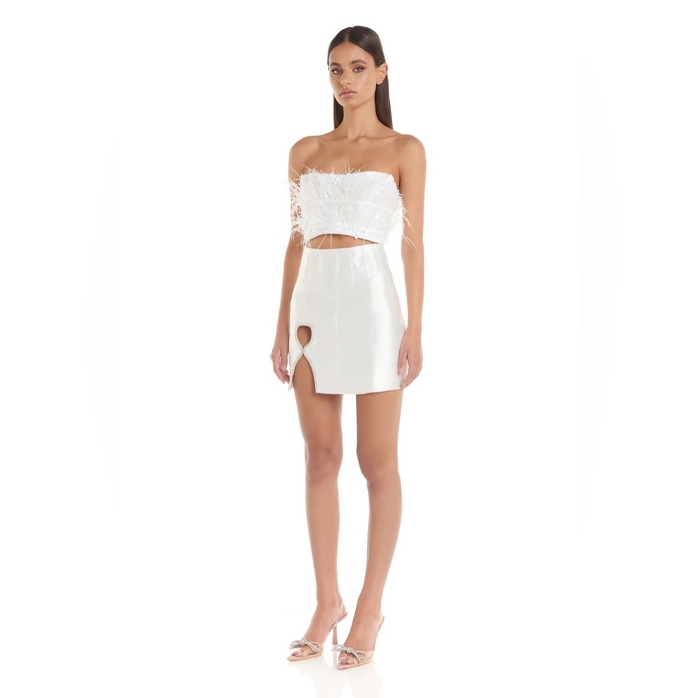 Eliya the Label, Heather Top White Feather Top [New With Tags]